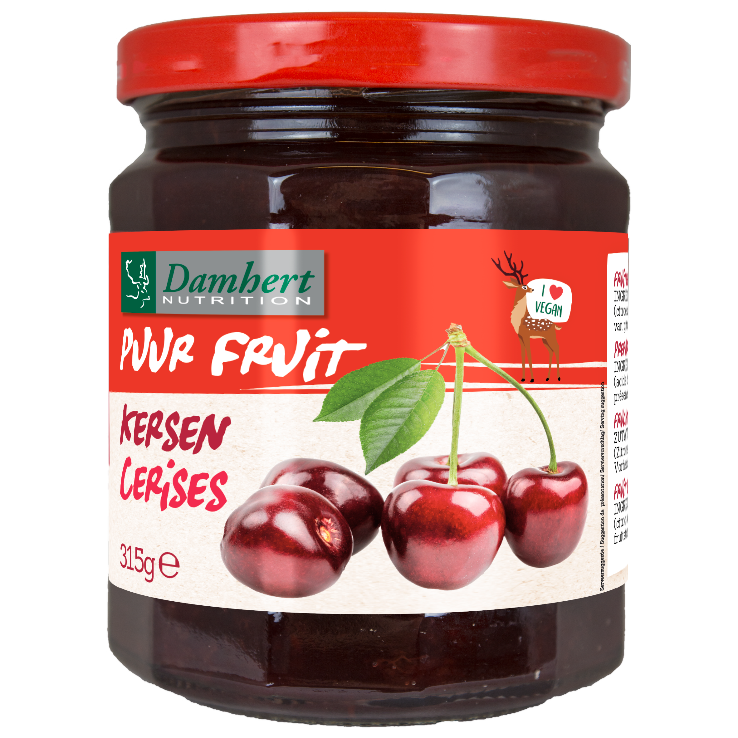 Damhert Puur Fruit Confituur Kersen