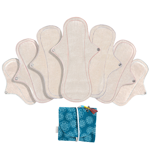 Eco Femme Full Cycle Kit - wasbaar maandverband (Kleur: Natural - Wit)