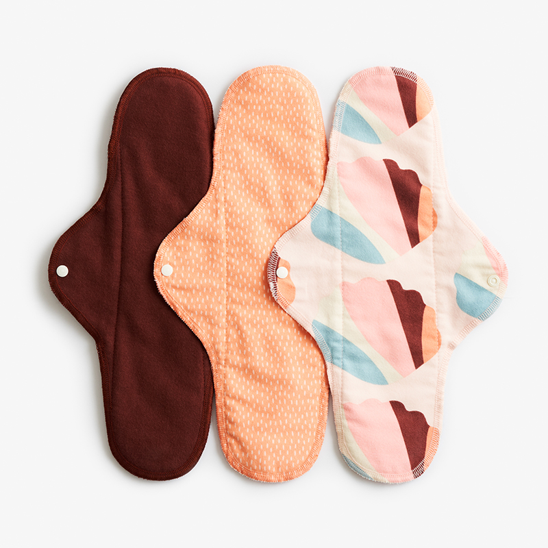 ImseVimse Wasbaar maandverband –  Full Cycle Kit (Design: Orange Sprinkle / Oranje mix)