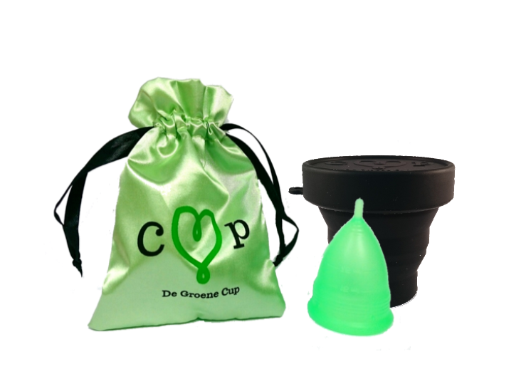 Webvrouw De Groene Cup met magnetronsterilisator (Maat: Model III (Medium, OSFA))