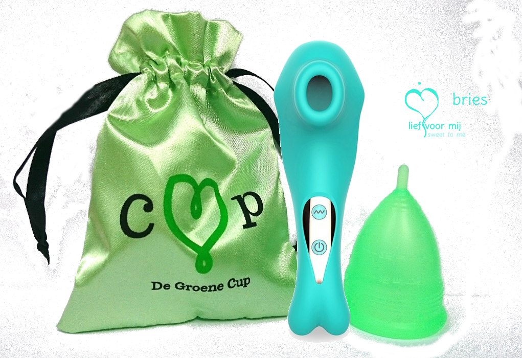 Webvrouw Menstrubatie pakket De Groene Cup (Maat: Model III (Medium, OSFA))