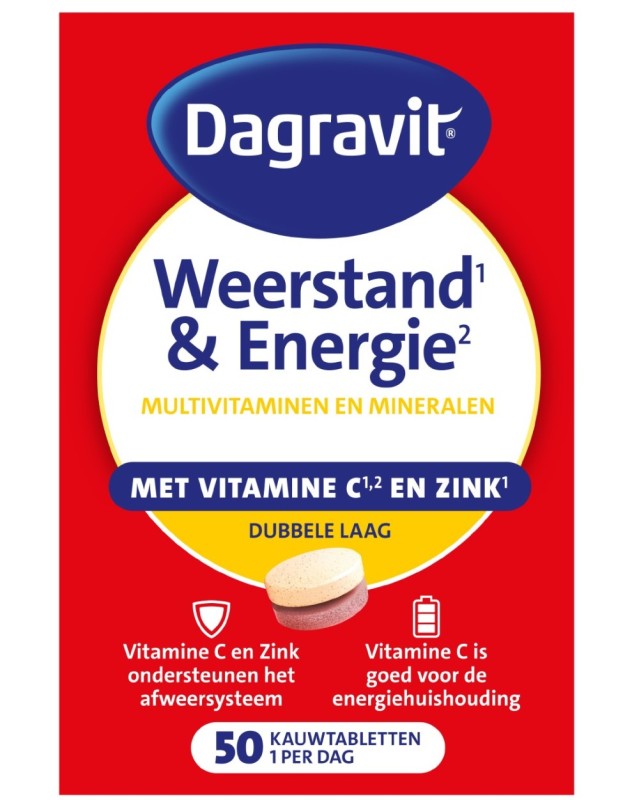 Dagravit Totaal 30 weerstand & energie 50 kauwtabletten