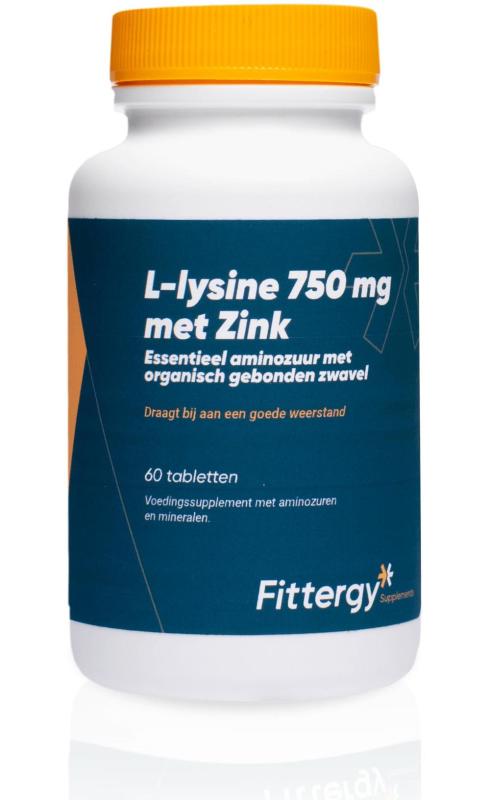 Fittergy L-lysine 750 mg met zink 60 Tabletten