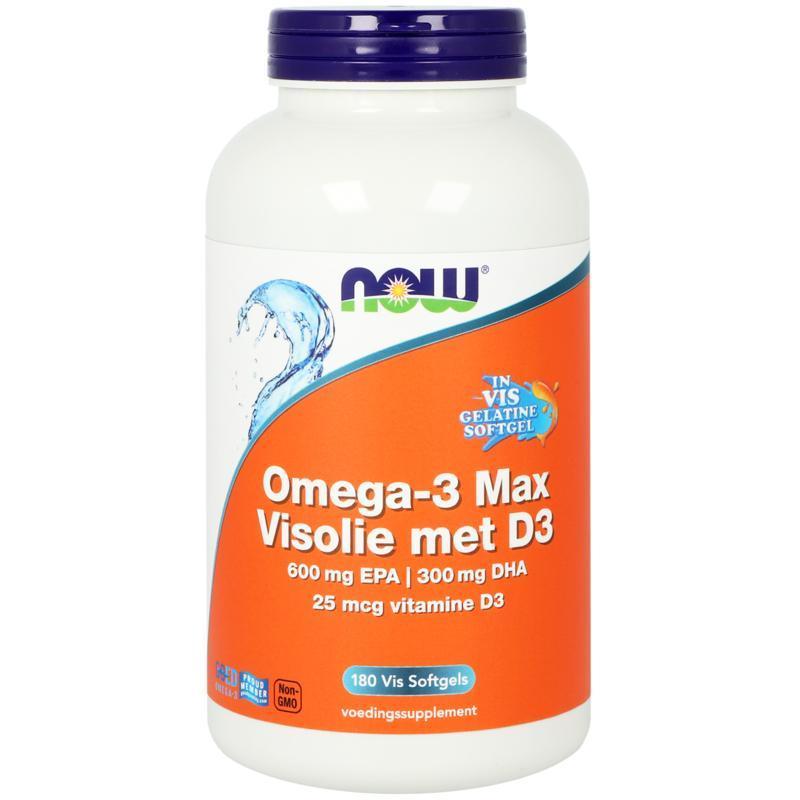 Now Omega 3 max visolie d3 epa dha 180 Softgels