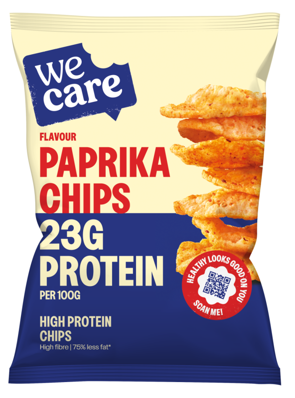 WeCare High protein chips paprika 16 x 25 Gram