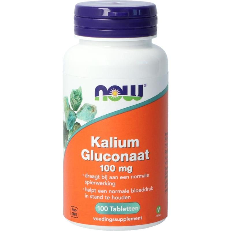 Now Kalium gluconaat 100mg 100 tabletten