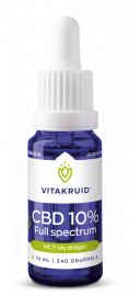 Vitakruid CBD Olie 10% full spectrum met MCT als drager