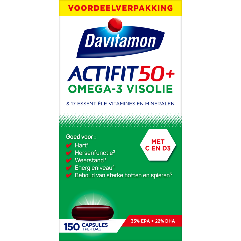 Davitamon Actifit 50 Plus Omega-3 Visolie Capsules