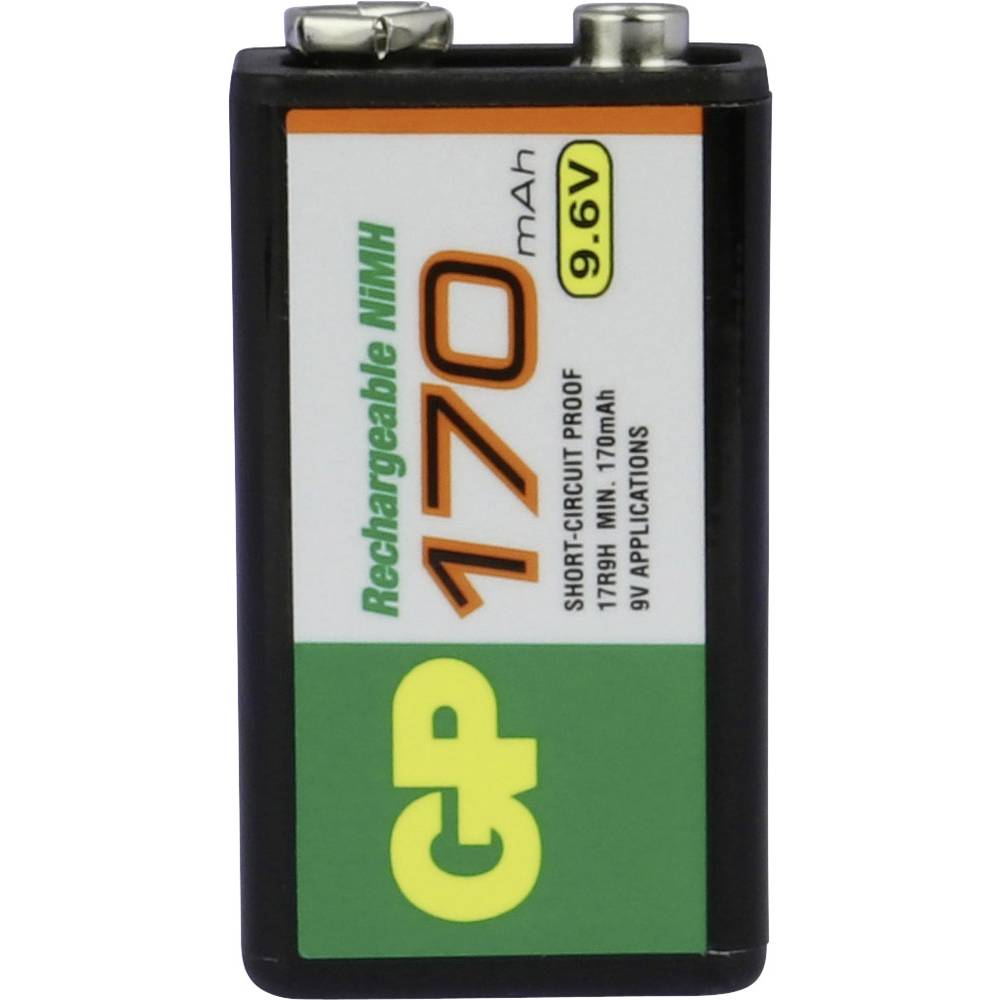 GP Oplaadbare 9V batterij (blok) IND17R9HC1 NiMH 9.6 V 170 mAh 1 stuk(s)
