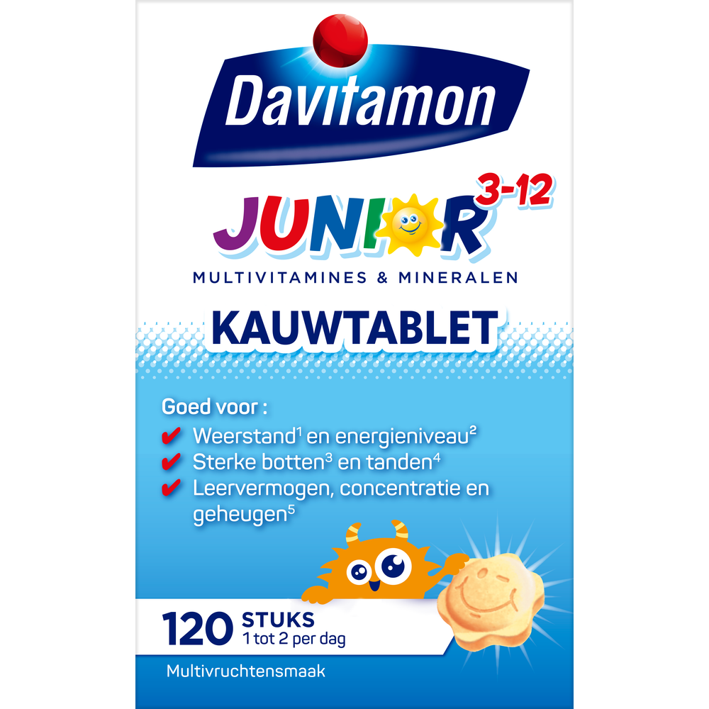 Davitamon Junior 3+ Kauwtablet Vitamines Multivrucht