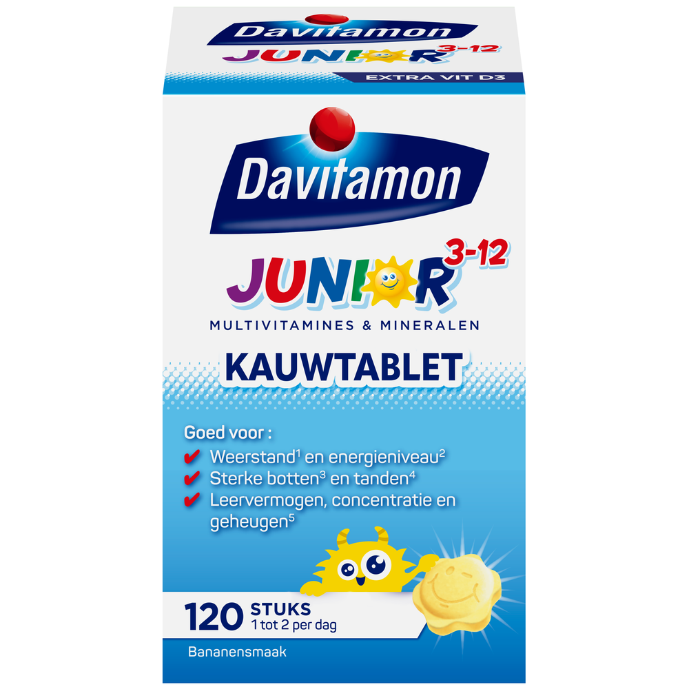 Davitamon Junior 3+ KauwVitamines Banaan 120st