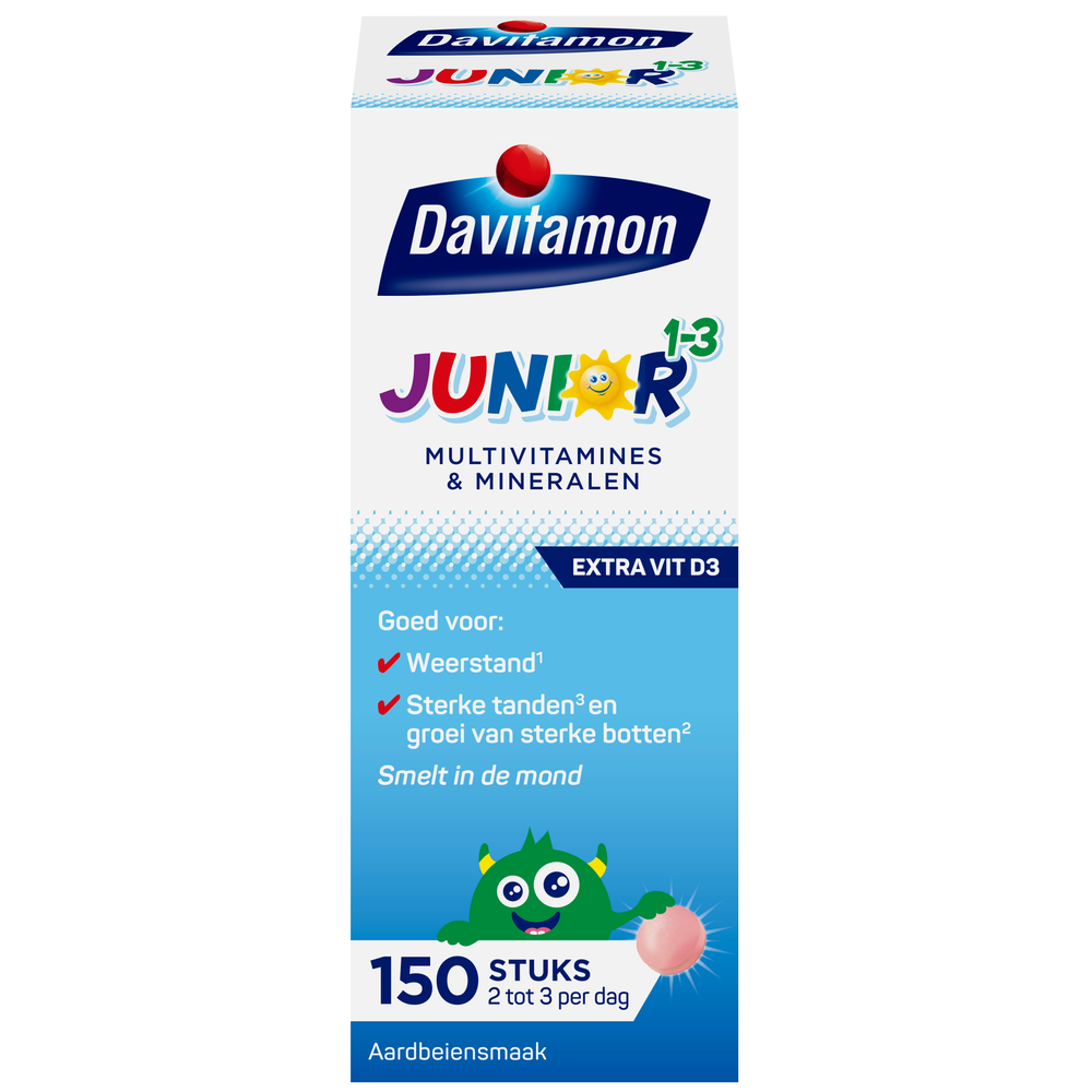 Davitamon Junior 1-3 Aardbei Smelttabletten