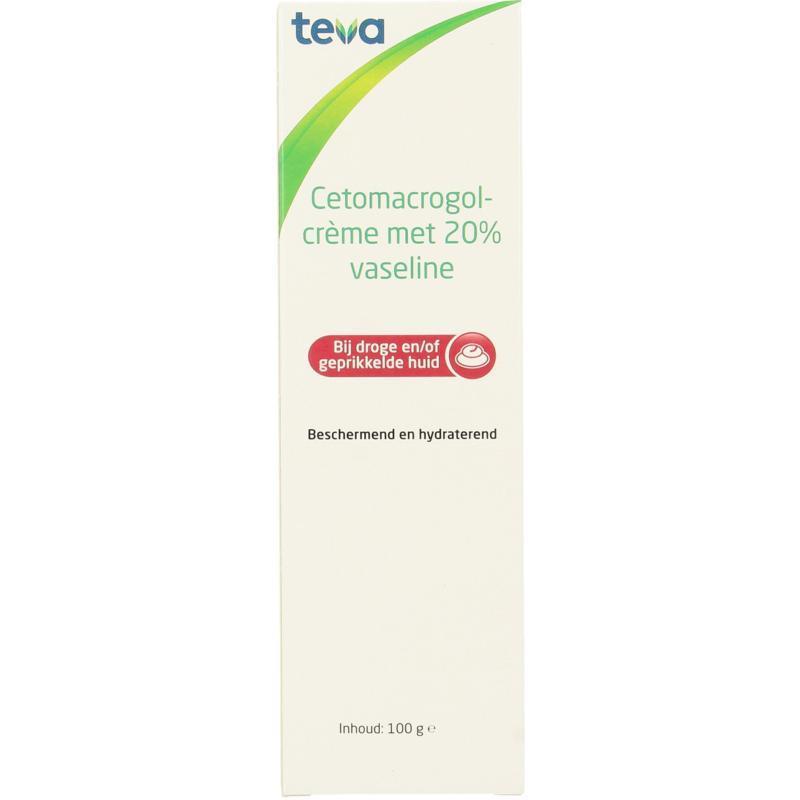 Teva Cetamacrogolcrème met 20% vaseline 100 gram