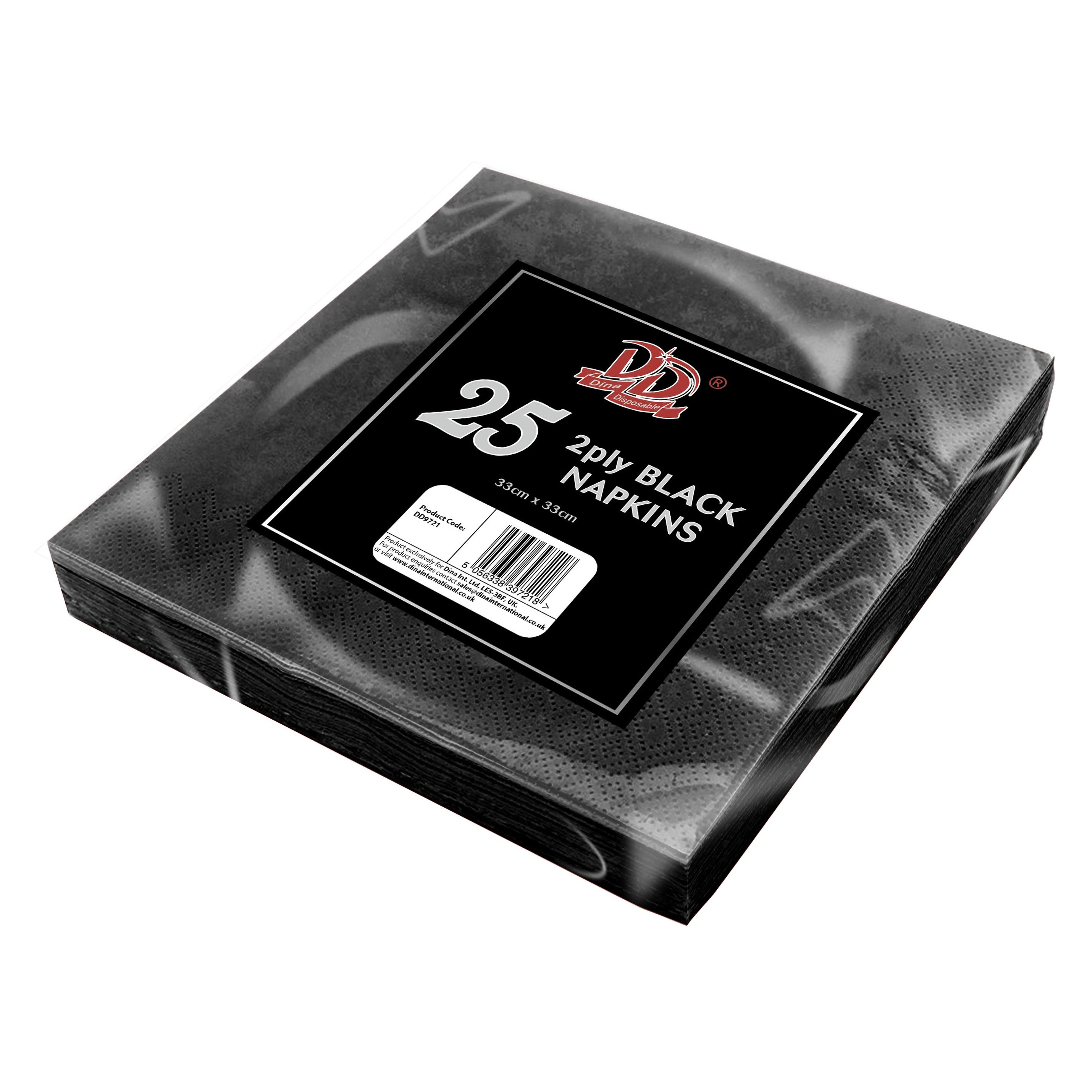 DID Servetten - 25x st - zwart - 33 x 33 cm - 2-laags - papier - Tafeldecoratie - servetjes -