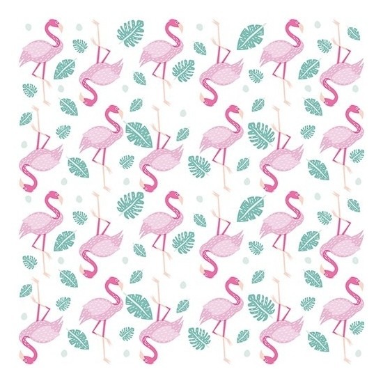 Merkloos 20x Flamingo thema servetten 33 x 33 cm -