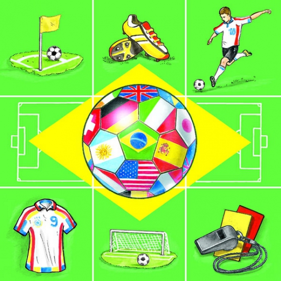 Ambiente 20x Voetbal landen thema servetten 33 x 33 cm -