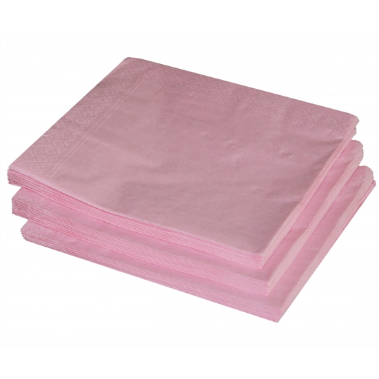 Givi Italia 25x Lichtroze servetten 33 x 33 cm -