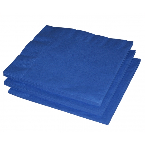 Merkloos Uni kleur tafel servetten - blauw - 20x stuks - 33 x 33 cm - Papier -