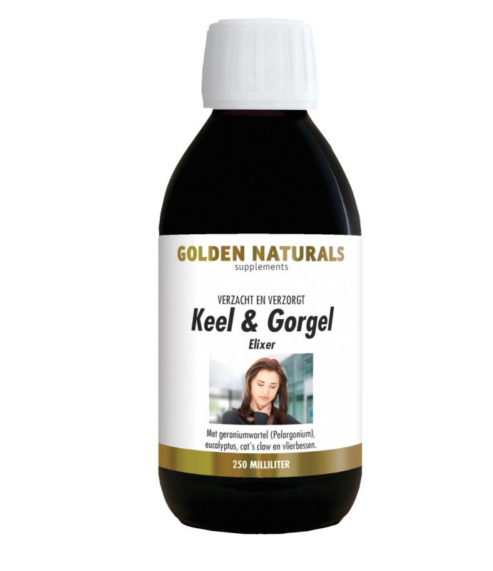 Golden Naturals Keel en gorgel elixer 250ml