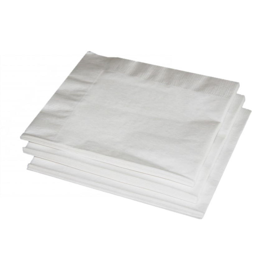 Merkloos Uni kleur tafel servetten - wit - 20x stuks - 33 x 33 cm - Papier -
