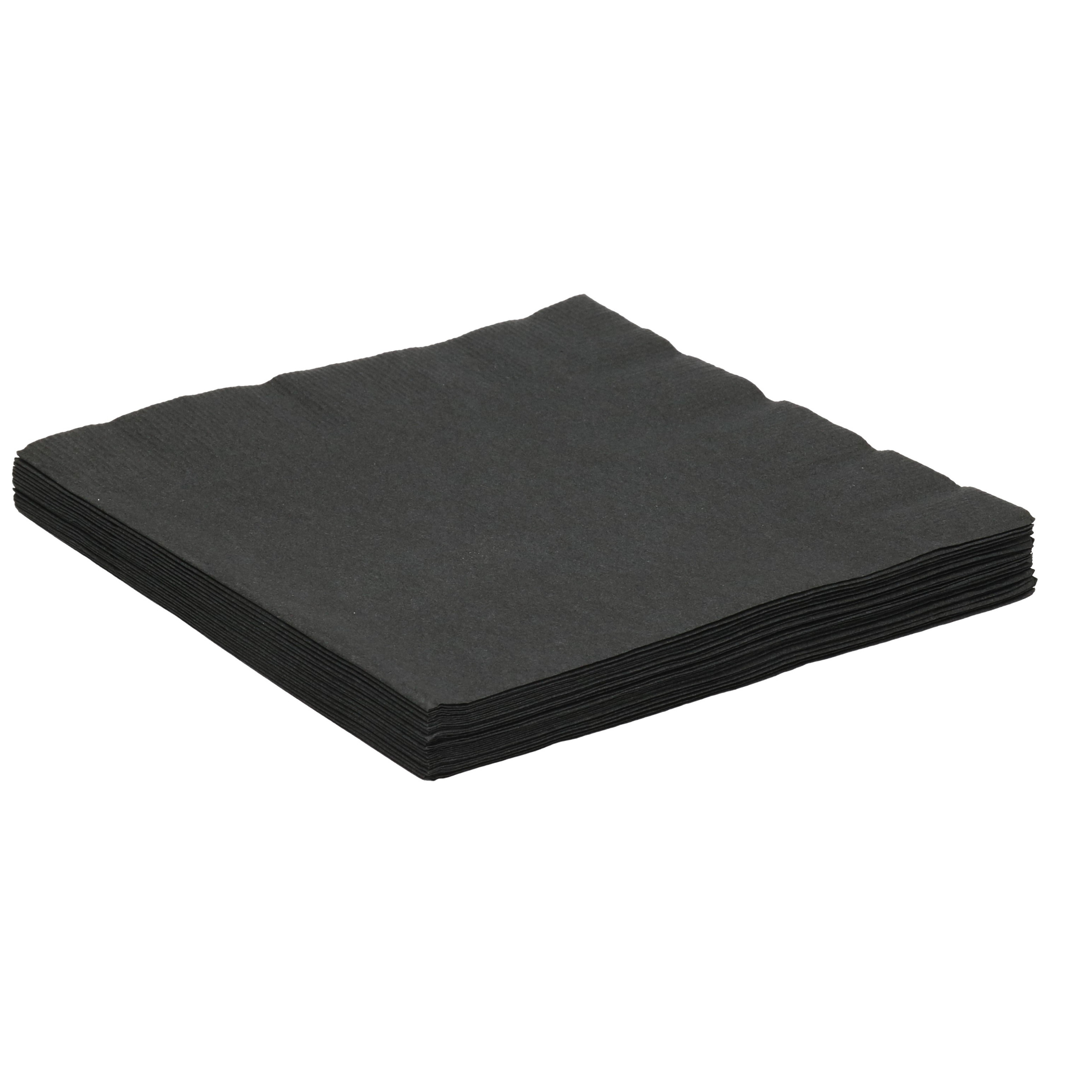 Merkloos Uni kleur tafel servetten - zwart - 20x stuks - 33 x 33 cm - Papier -