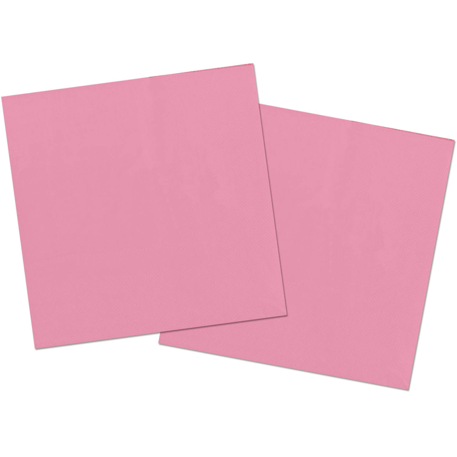 Folat Feest Servetten - 20x - roze - 33 x 33 cm - papier - lunch/diner servetjes -