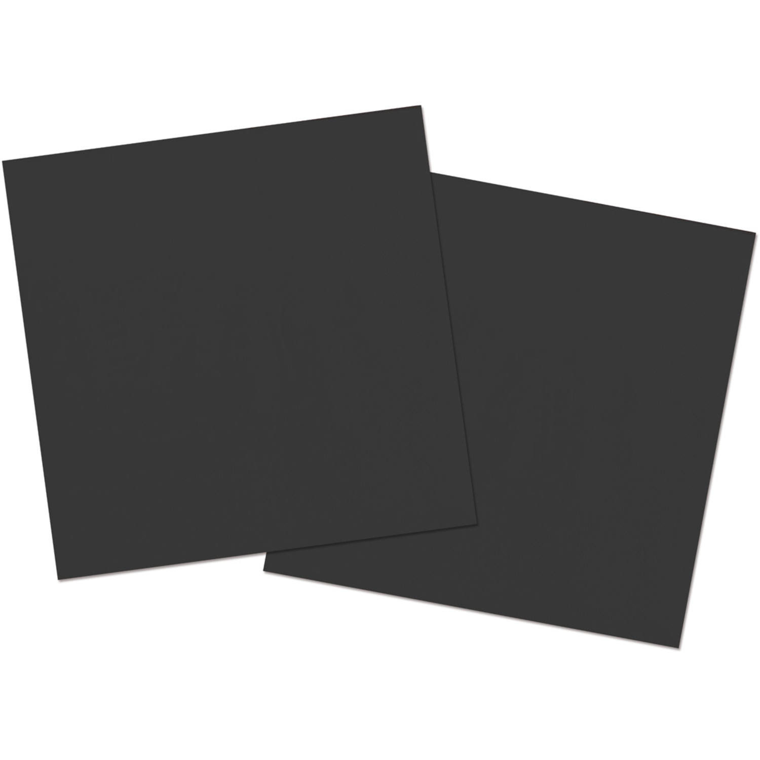 Folat Feest Servetten - 20x - zwart - 33 x 33 cm - papier - lunch/diner servetjes -