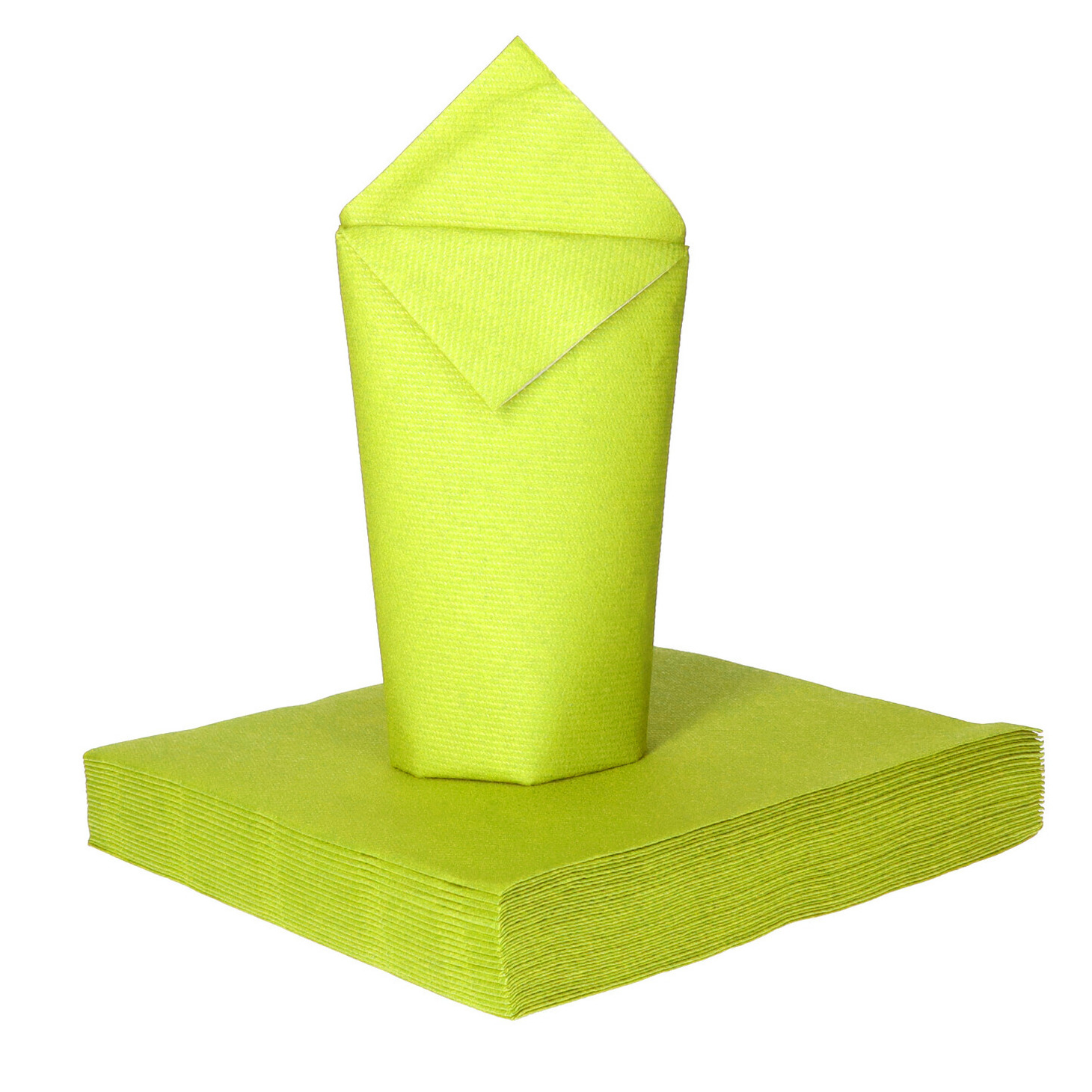 Givi Italia Feest servetten - 25x - limegroen - 2 laags - 33x33cm -