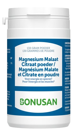 Bonusan Magnesium malaat citraat poeder be 130 G