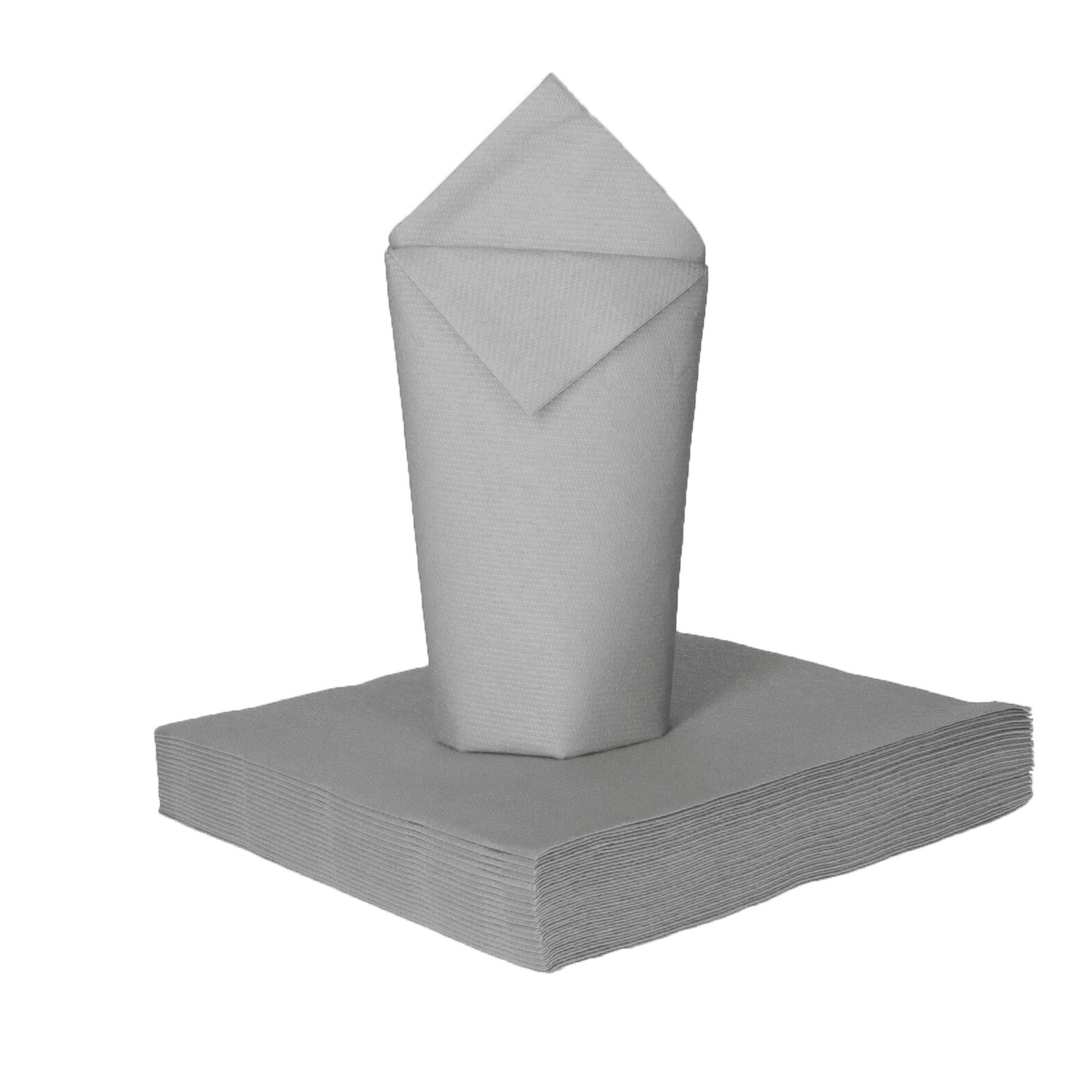 Givi Italia Feest servetten - 20x - zilver - 3 laags - 33 x 33 cm -