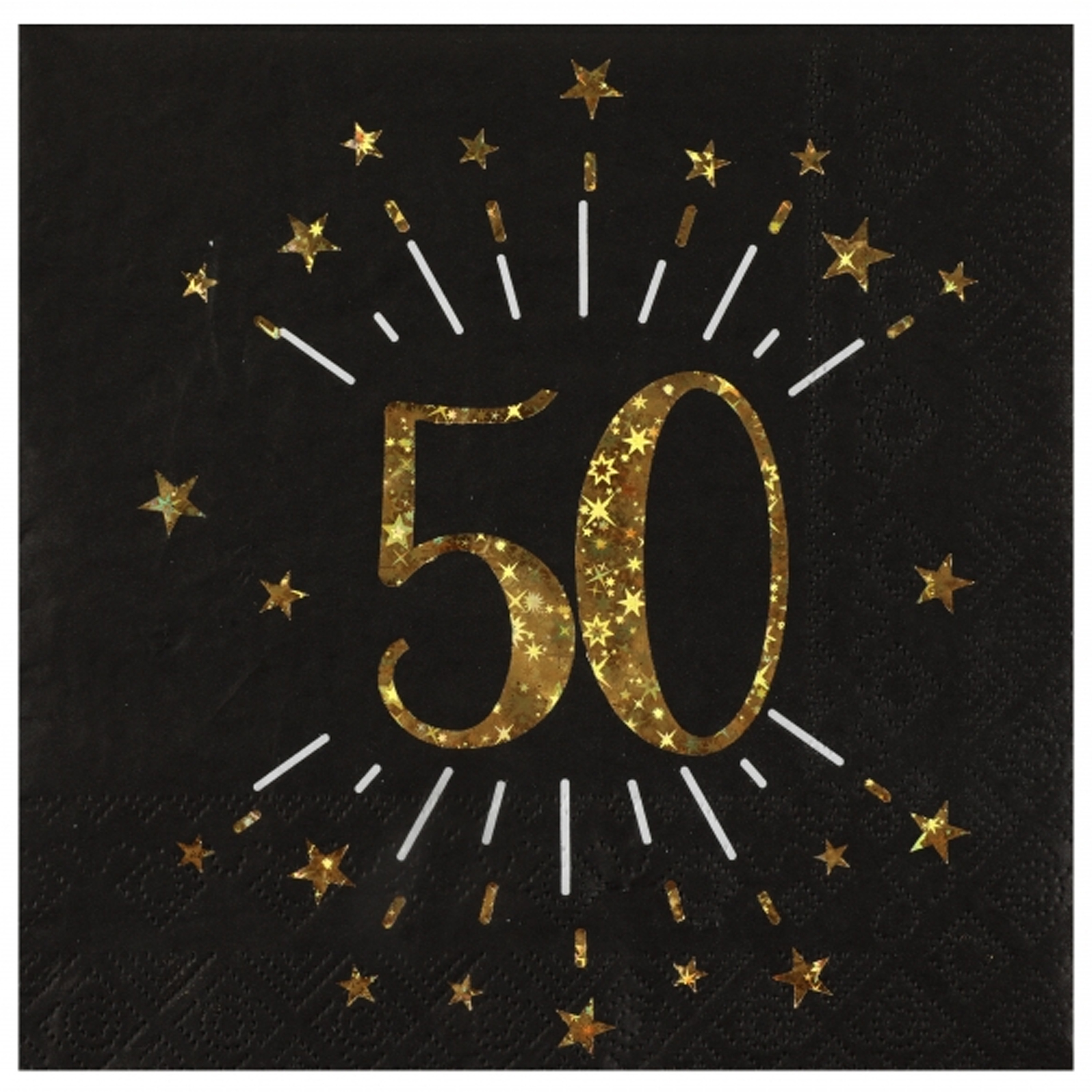 Santex Verjaardag feest servetten leeftijd - 10x - 50 jaar - goud - 33 x 33 cm - Abraham/Sarah -