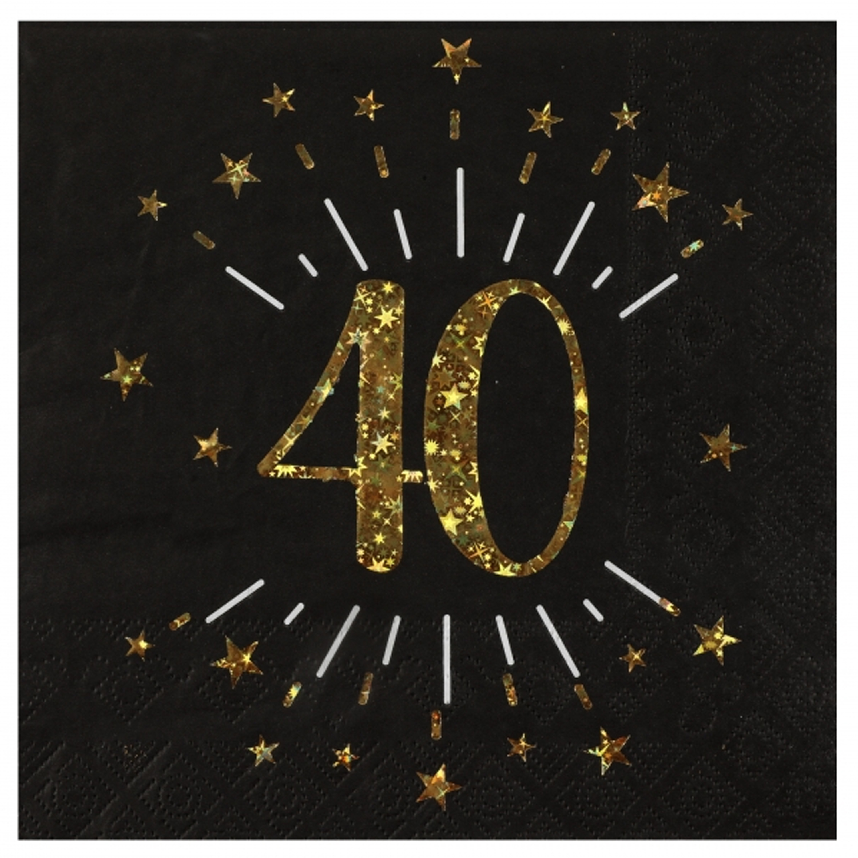 Santex Verjaardag feest servetten leeftijd - 10x - jaar - goud - 33 x 33 cm -
