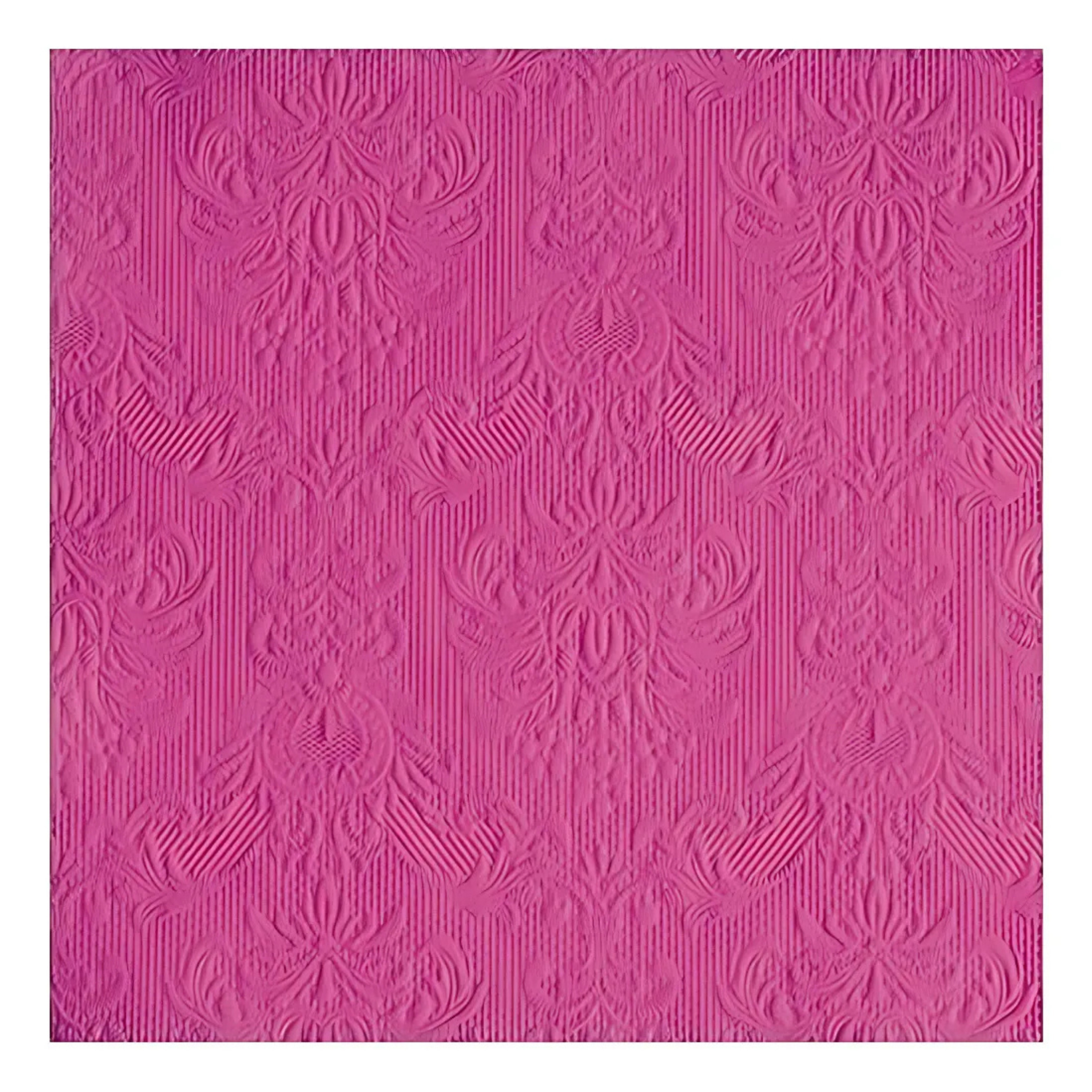 Ambiente Servetten Luxe - 15x stuks - 33 x 33 cm - roze - barok patroon - 3 laags -