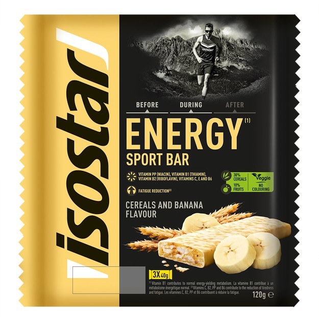 Isostar Energy sportreep banaan & granen 3x40g