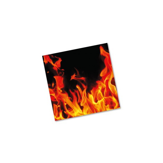Merkloos Servetten met vlammen - 20x - 33 x 33 cm - BBQ - verjaardag - diner feestservetten -