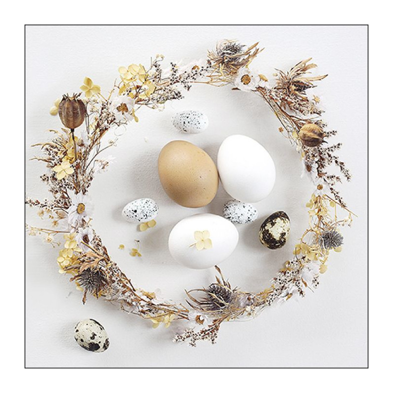 Ambiente Pasen thema tafel servetten - 20x stuks - paaseitjes thema - 33 x 33 cm - papier -