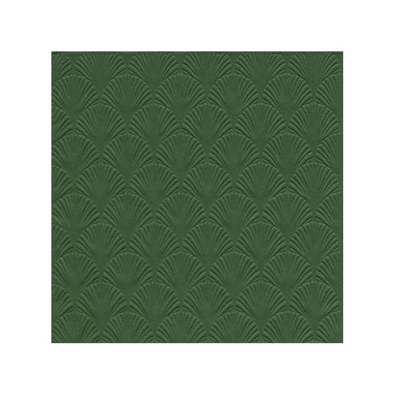 Ihr Servet Luxe - 16x - 3-laags - met schub patroon - donker groen - 33 x 33 cm -