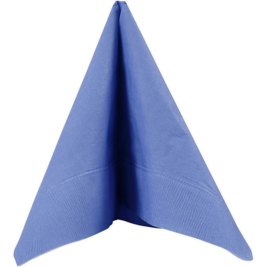 Happy Moments Servetten - 20x - blauw - 33 x 33 cm - papier - lunch/diner servetjes -