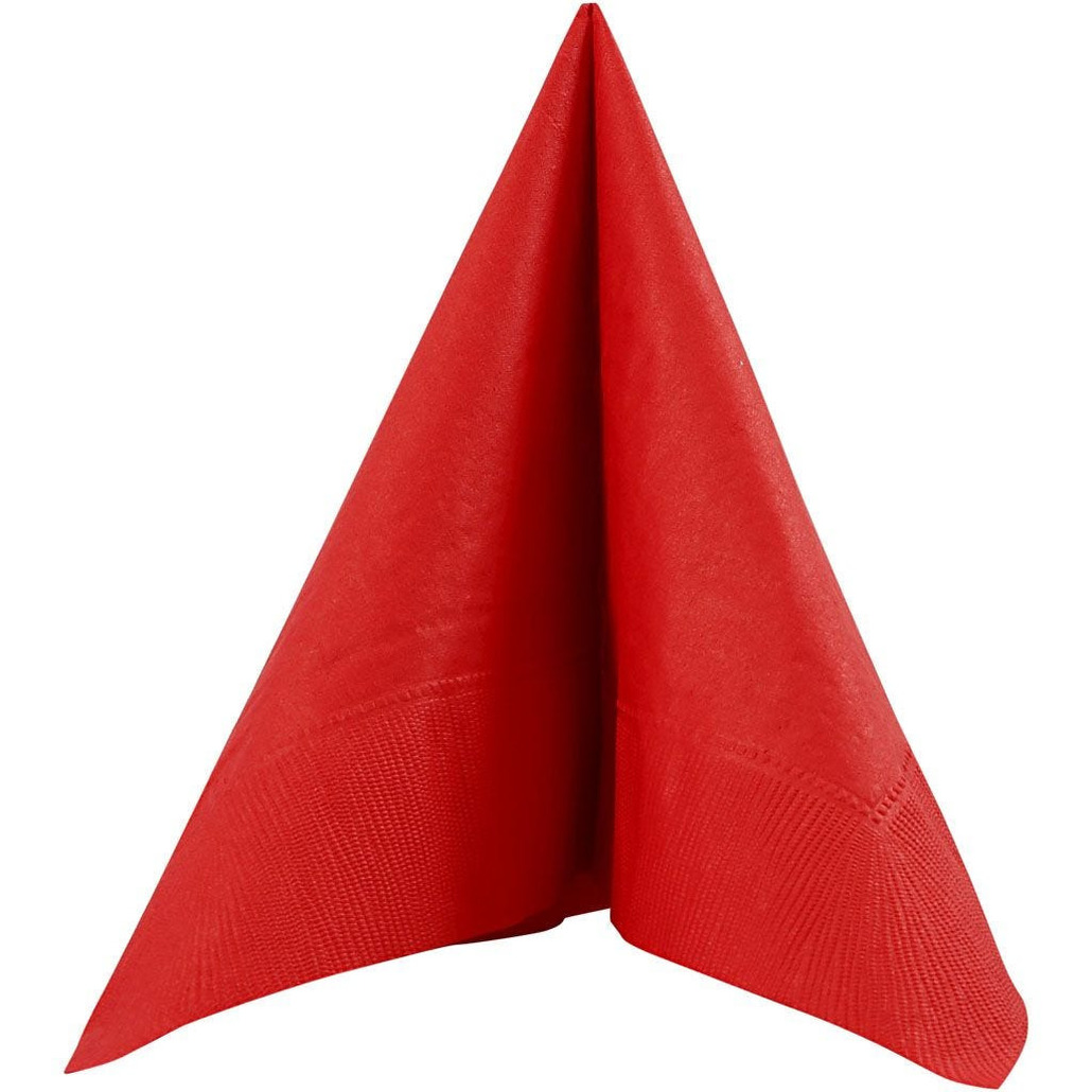 Happy Moments Servetten - 20x - rood - 33 x 33 cm - papier - lunch/diner servetjes -