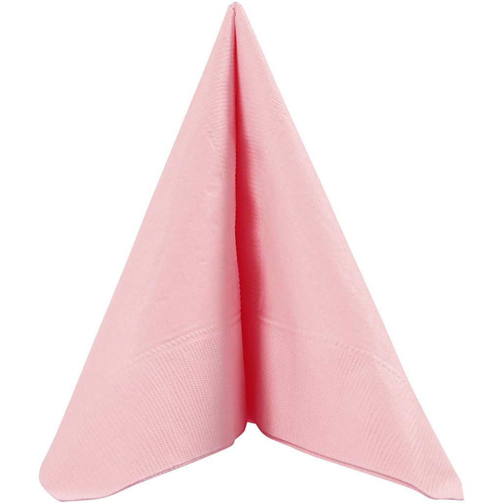 Happy Moments Servetten - 20x - roze - 33 x 33 cm - papier - lunch/diner servetjes -