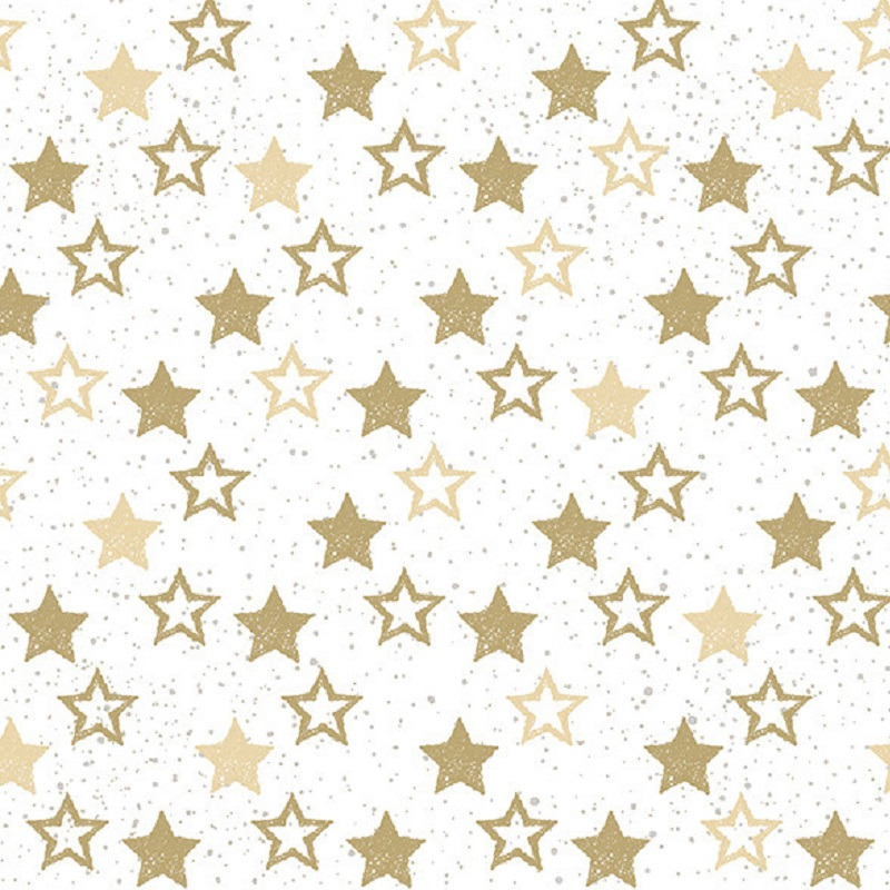 Ambiente Servetten - 20x st - gouden sterretjes - 33 x 33 cm - papier - kerstservetten - feestservetten -