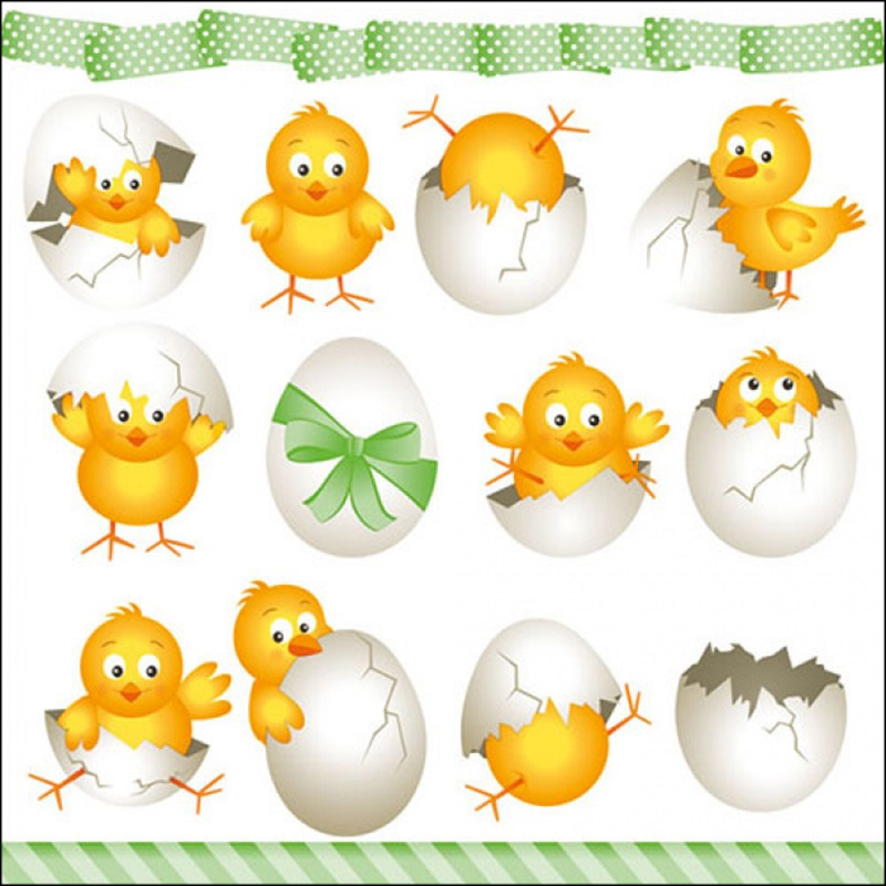 Ambiente Pasen Servetten - 20x - papier - kuikentjes - 33 cm -