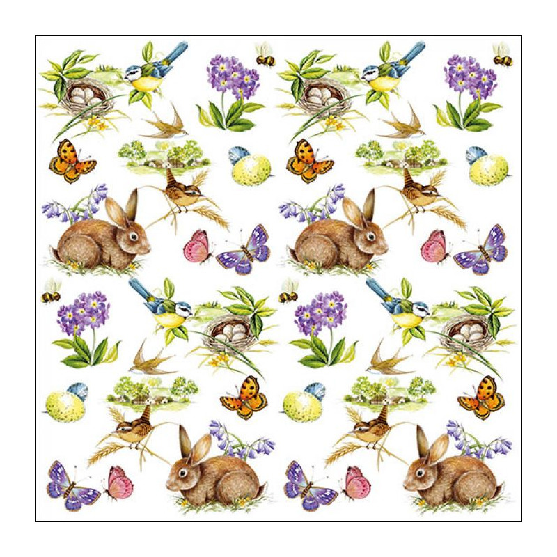 Ambiente Pasen servetten - 20x stuks - voorjaar thema - 33 cm - wegwerpservetten -