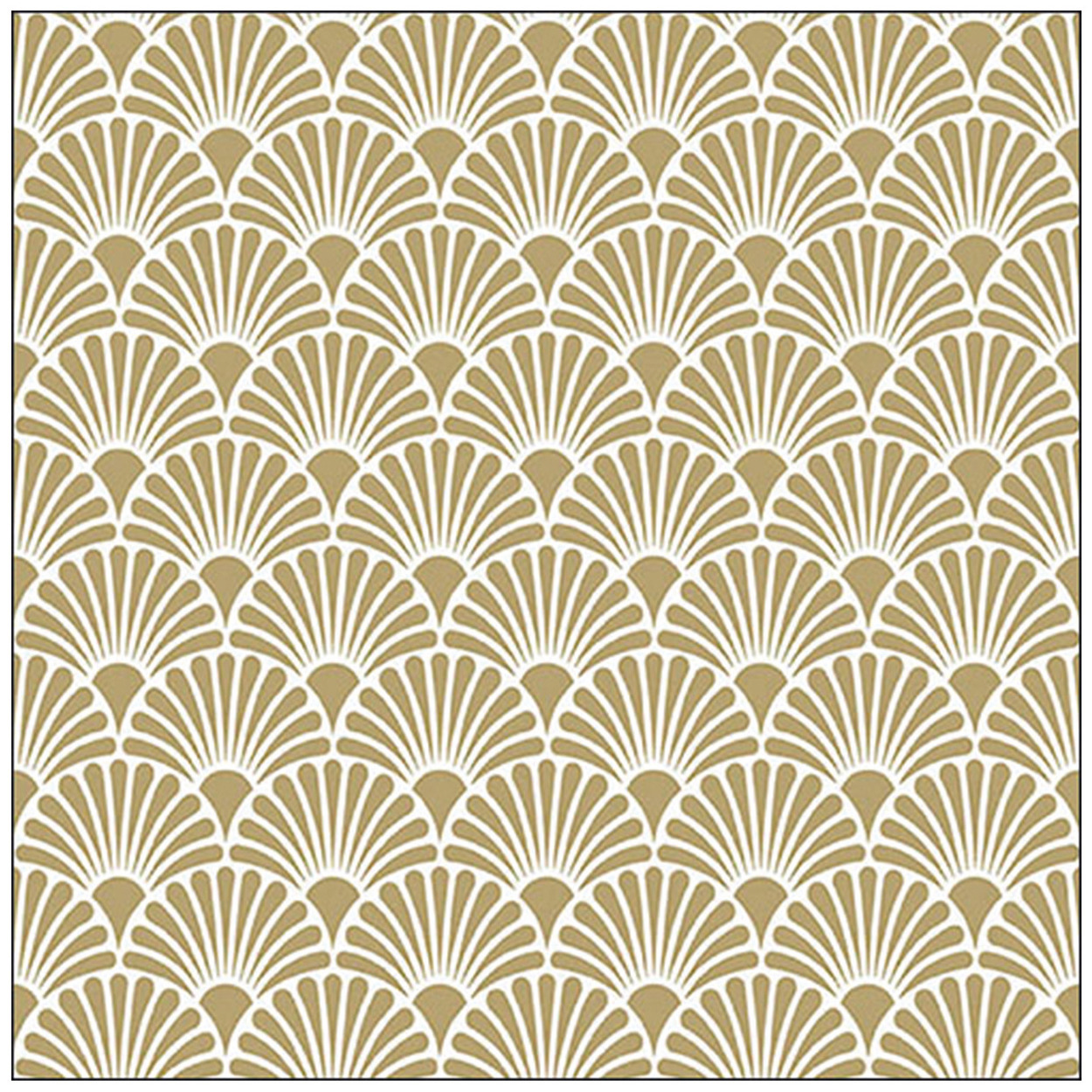 Ambiente Servetten - 20x st - wit/goud - 33 x 33 cm - papier - art deco print - tafel diner/lunch -