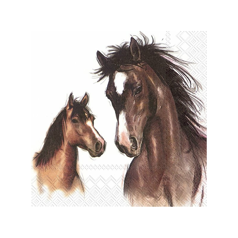 Ihr tafel servetten - paarden print - 20x stuks - 3-laags - 33 x 33 cm - papier -