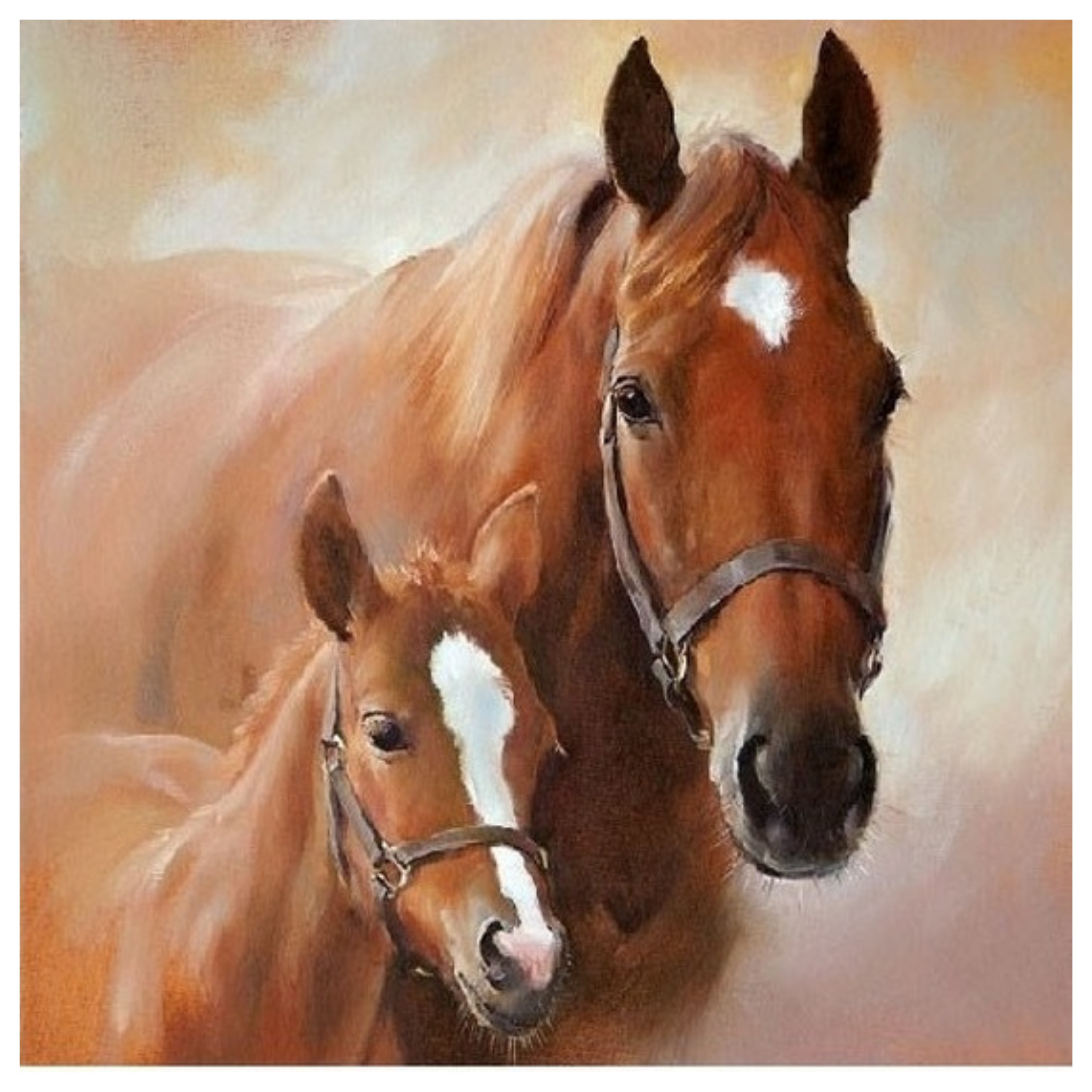Ambiente servetten - paard met veulen - 20x stuks - 3-laags - wegwerpservetten - feestartikelen -