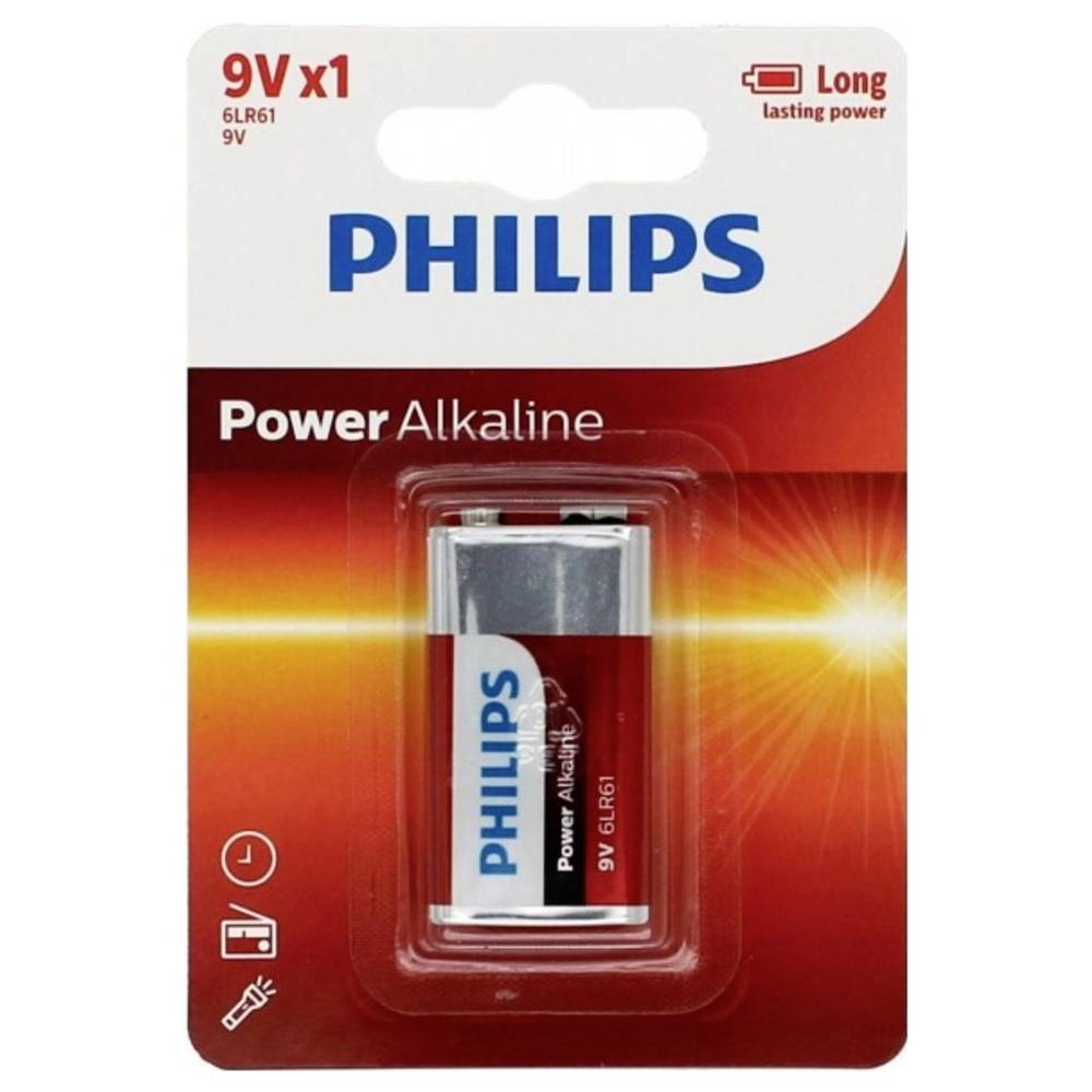 Philips Power 6LR61 9V batterij (blok) Alkaline 9 V 1 stuk(s)