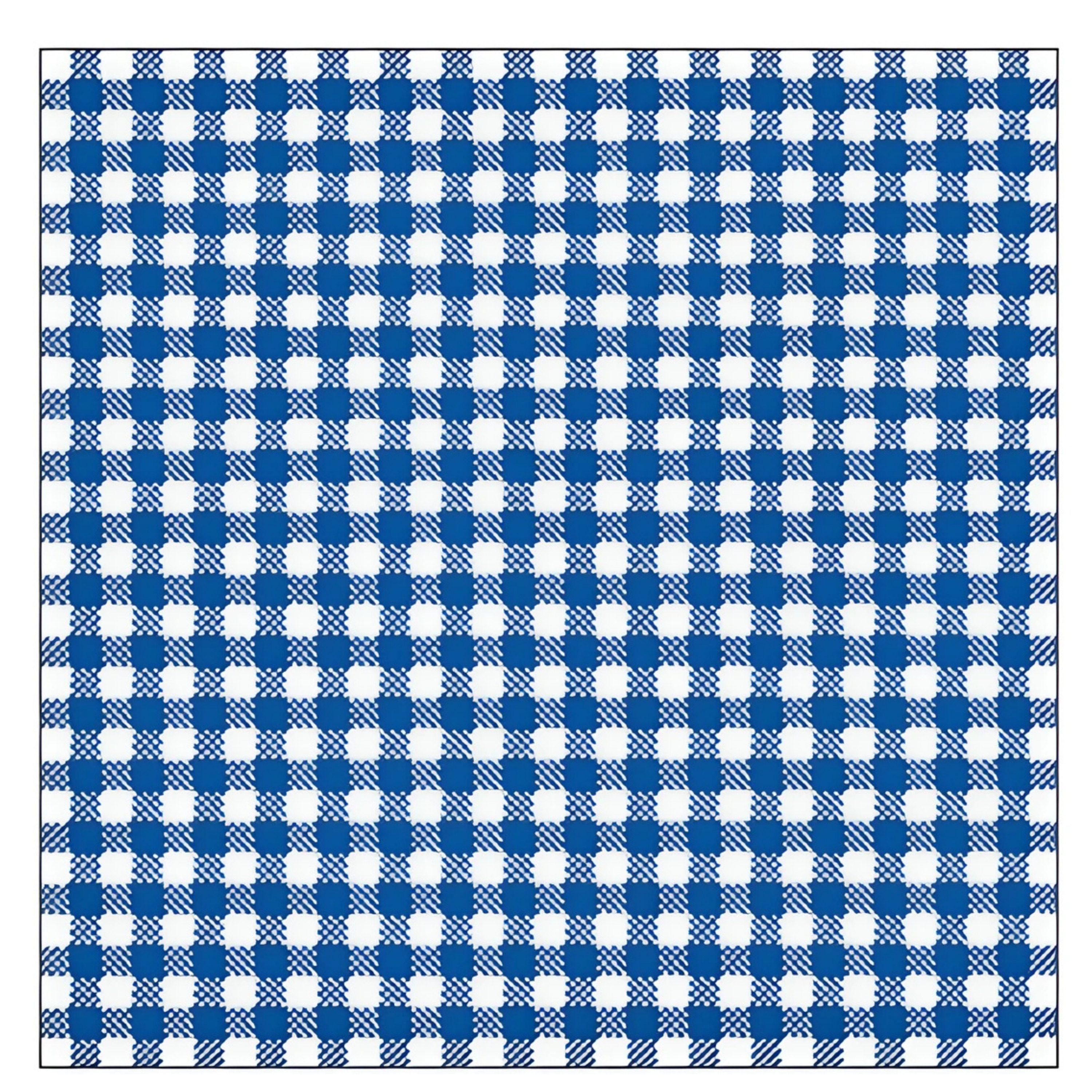 Ambiente Servetten - geruit/ruitjes - blauw/wit - 20x stuks - 3-laags - feestartikelen party bbq servetten -