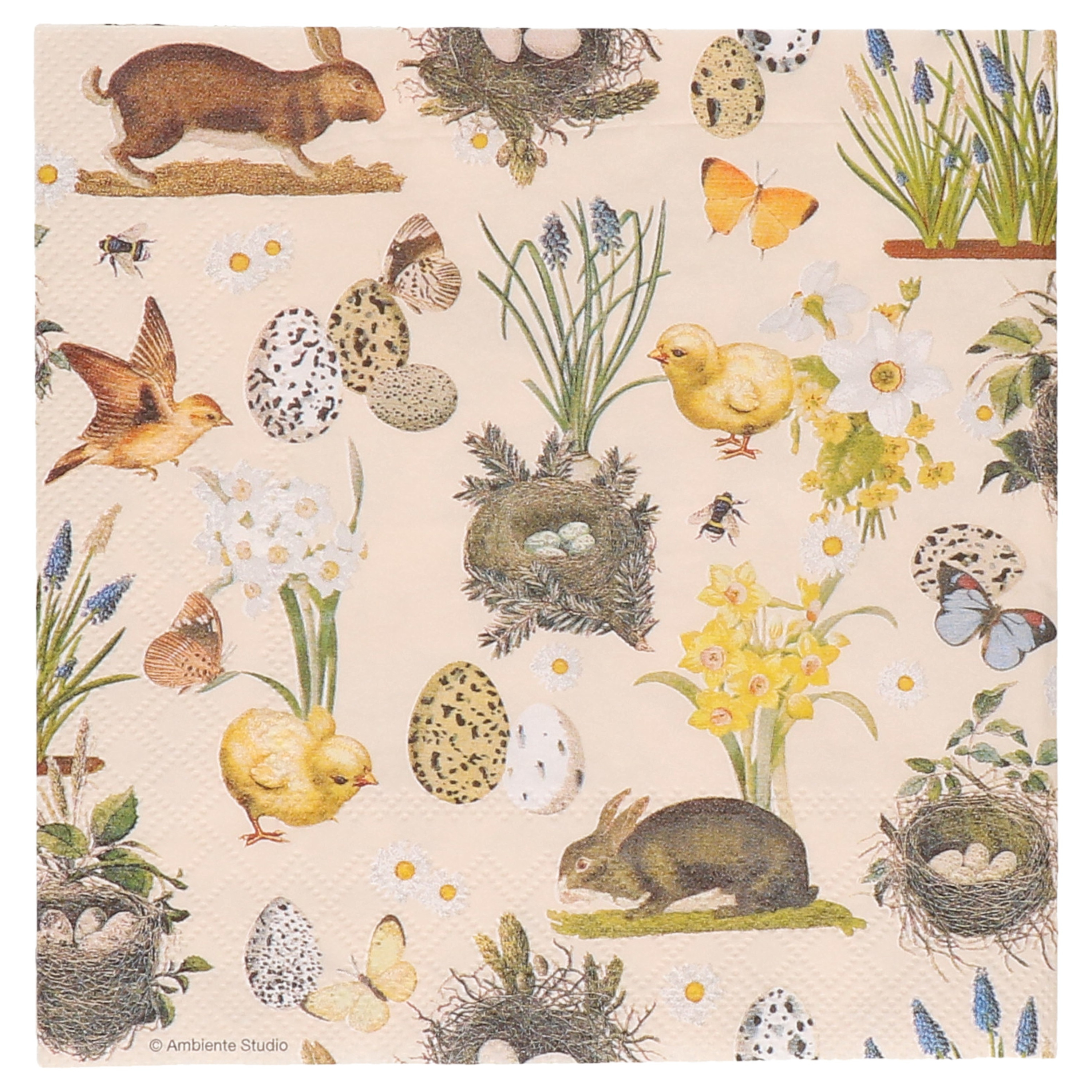 Ambiente Paas thema servetten - 20x - Pasen print - 33 x 33 cm - feestservetten - Paasontbijt -