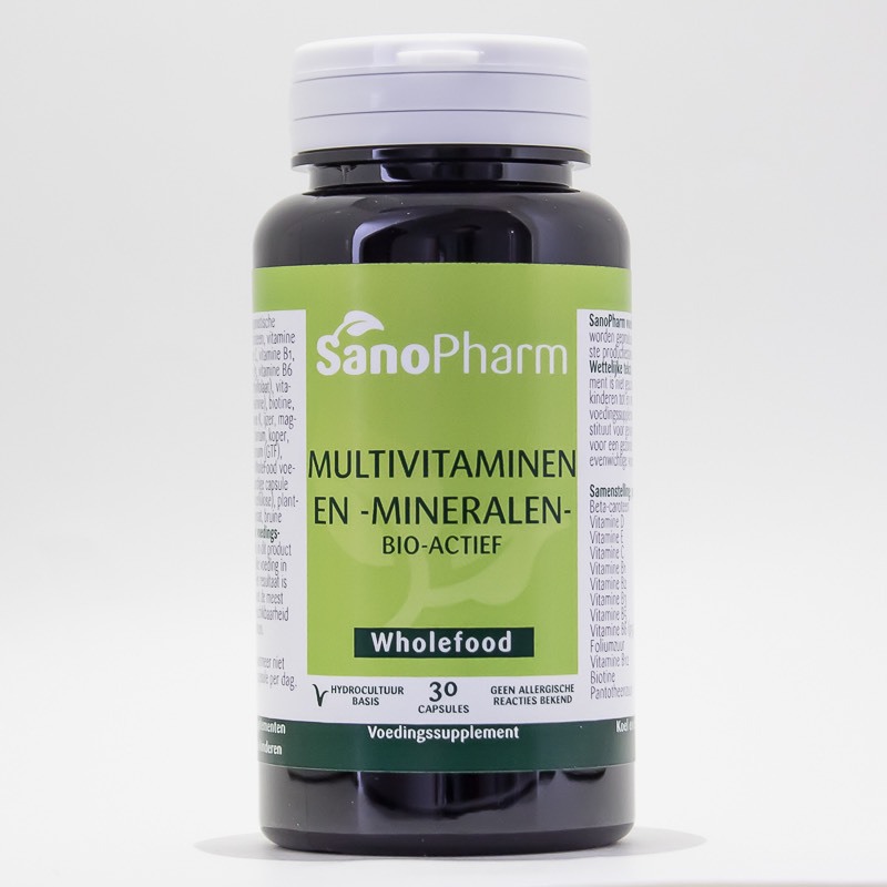 Sanopharm Multivitaminen/mineralen wholefood 30 capsules